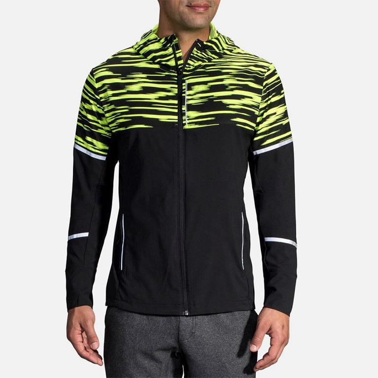 Brooks Men's NIGHTLIFE Running Jackets - Grey - Canada (IECBR-6182)